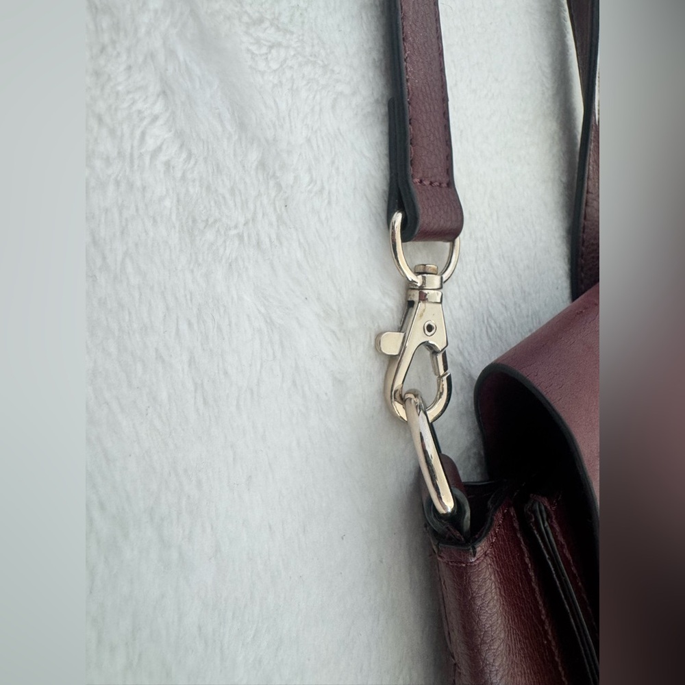 Gap Synthetic Leather Backpack Purse.  Burgundy with silver accents. Never used. - Picture 13 of 15